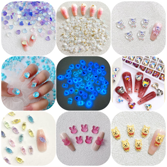 【100 styles you pick】Luxury DIY Nail-Nail Art Accessories Set Summer Style jojo