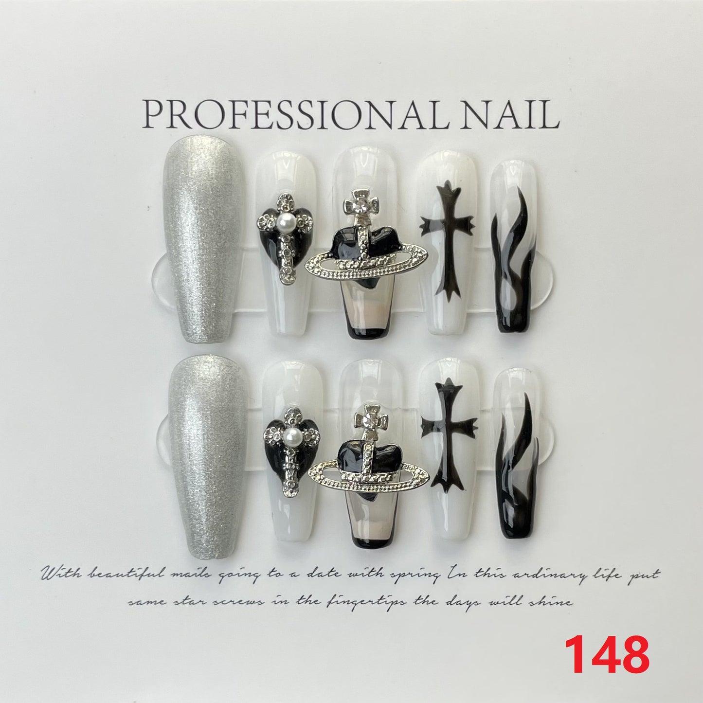 Handmade Nails Free Sticker + Nail Charm + Free 1 piece Suitable for everyone, summer new