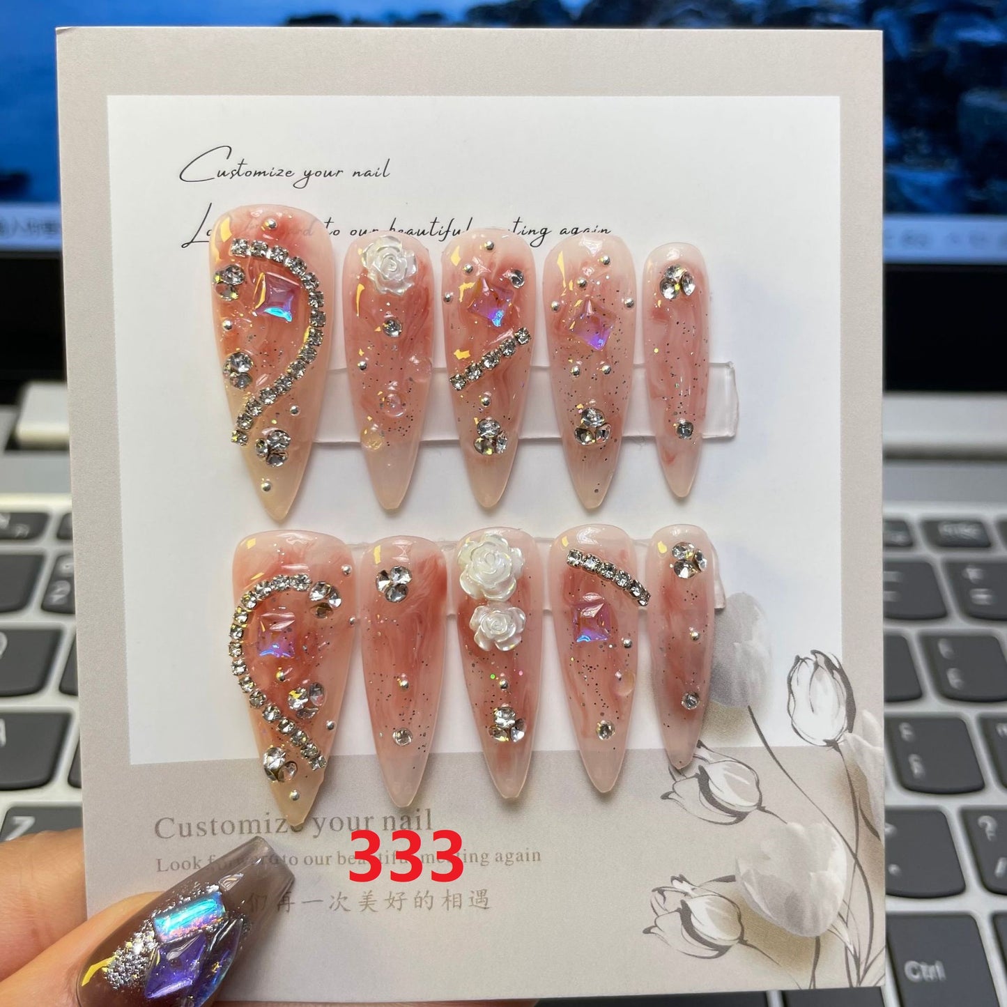 Handmade Nails Free Sticker + Nail Charm + Free 1 piece Suitable for everyone, summer new