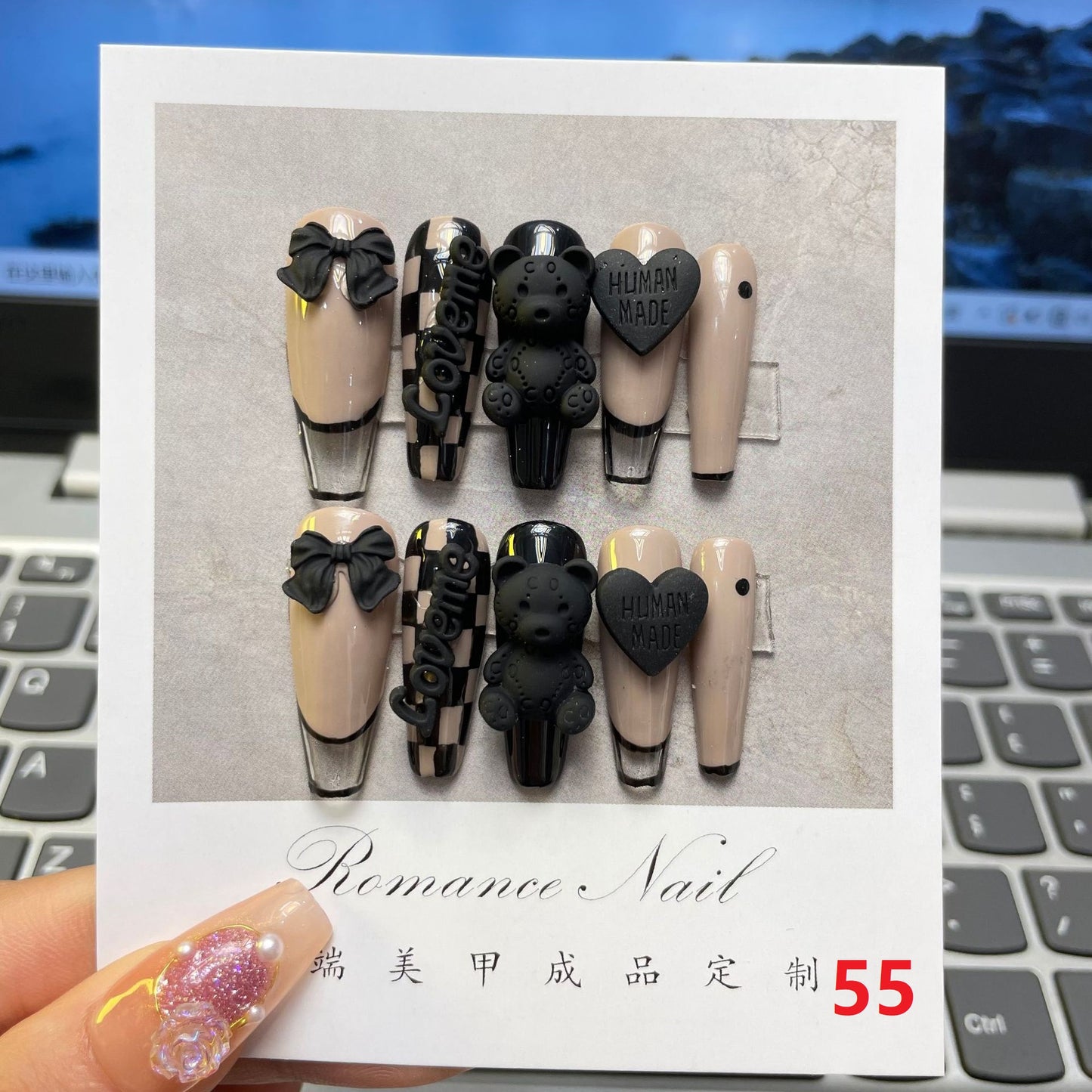 Handmade Nails Free Sticker + Nail Charm + Free 1 piece Suitable for everyone, summer new