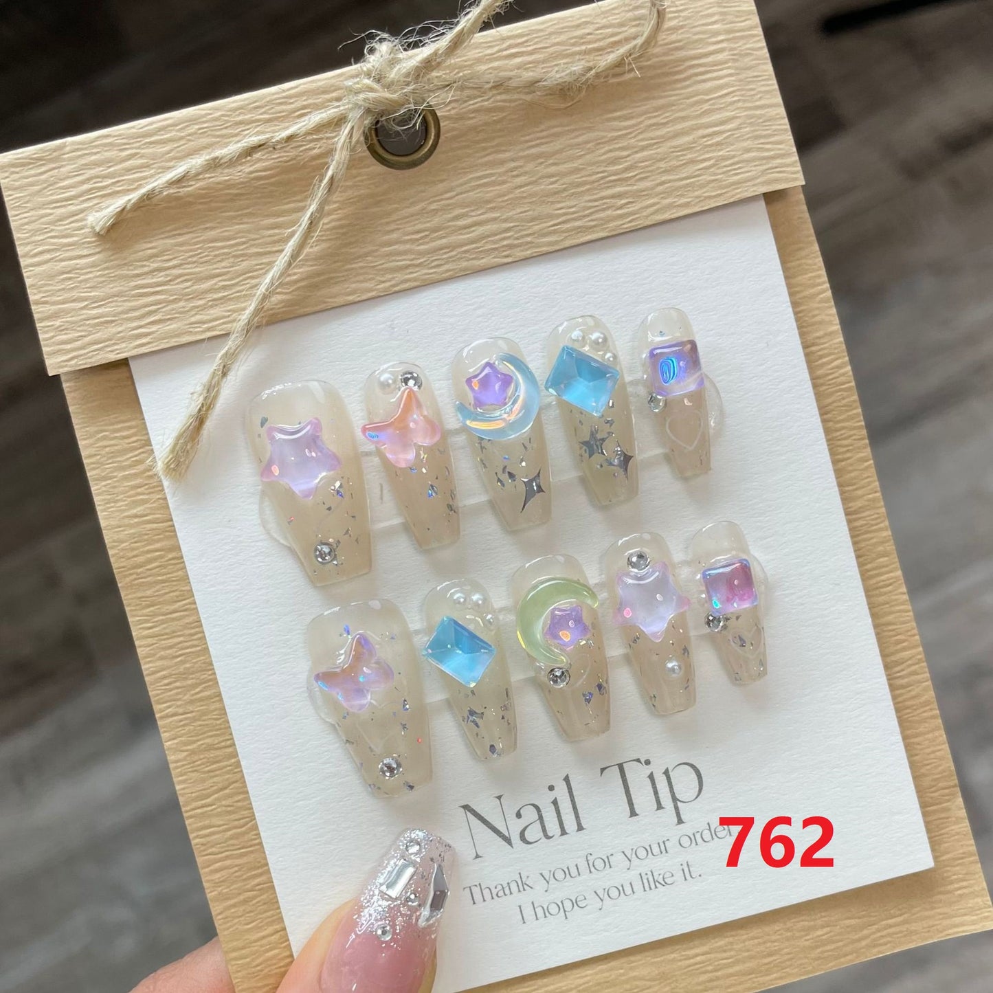 Handmade Nails Free Sticker + Nail Charm + Free 1 piece Suitable for everyone, summer new