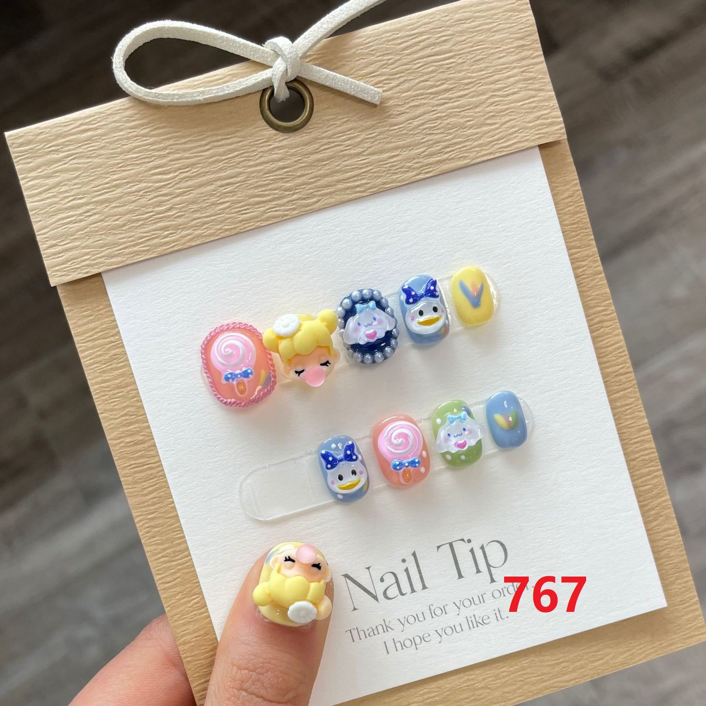 Handmade Nails Free Sticker + Nail Charm + Free 1 piece Suitable for everyone, summer new