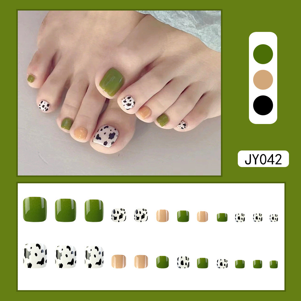 Toenail Nail Art Sheets Detachable Wearable Nail Patches 24 Pieces Summer Essentials