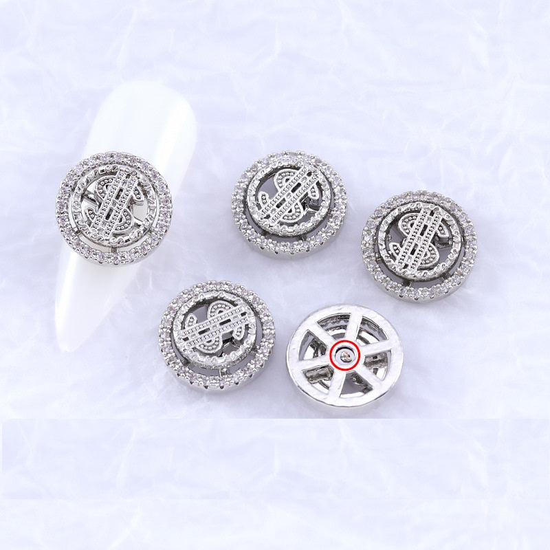 【P002】Lucky Coin Rotating Ornament Drill Nail Decoration Sticker Handmade DIY Ornament