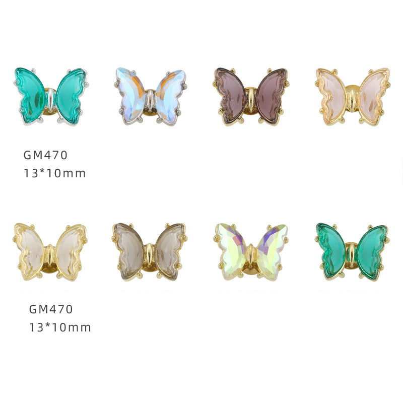 【P001】Aurora Butterfly High Speed Rotating Nail Crystal Butterfly