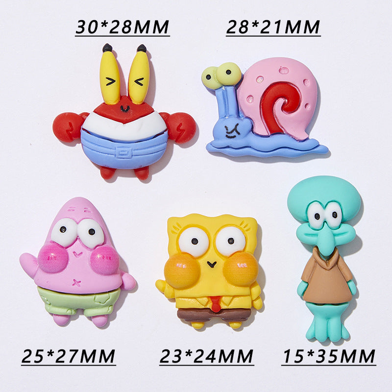 【S011】SpongeBob SquarePants and His Friends - DIY Cream Glue Resin Phone Case Accessories