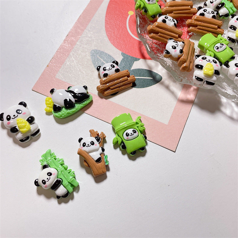 【S017】Chubby Panda Bamboo - DIY Cream Glue Resin Phone Case Accessories