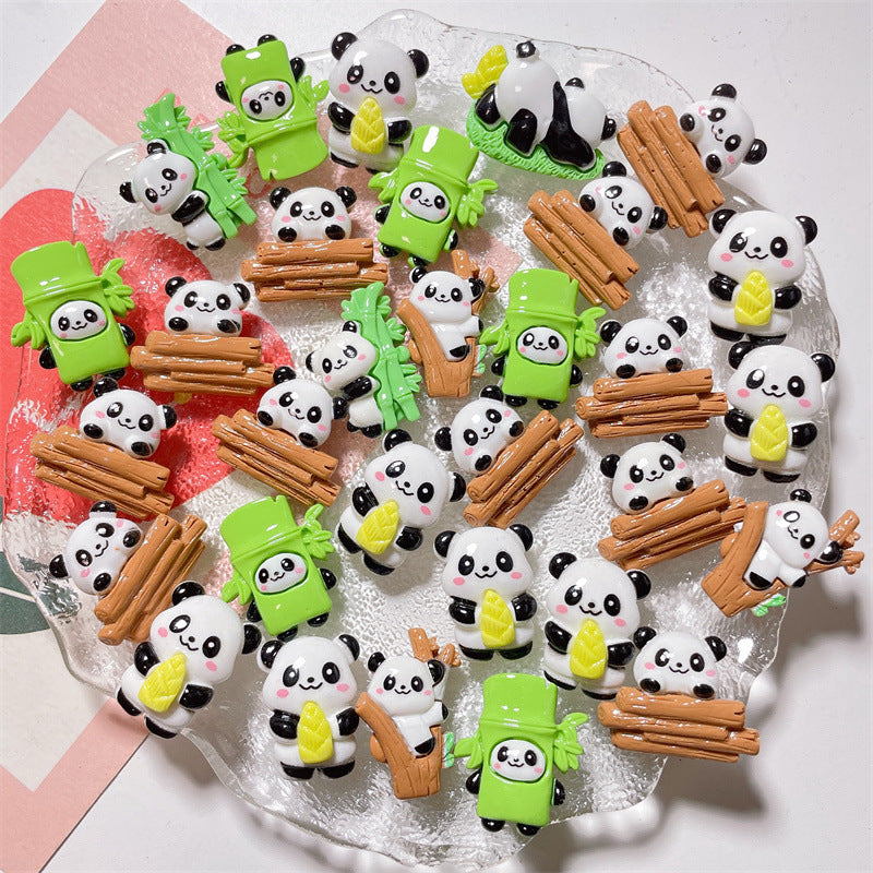 【S017】Chubby Panda Bamboo - DIY Cream Glue Resin Phone Case Accessories