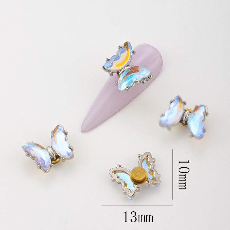 【P001】Aurora Butterfly High Speed Rotating Nail Crystal Butterfly