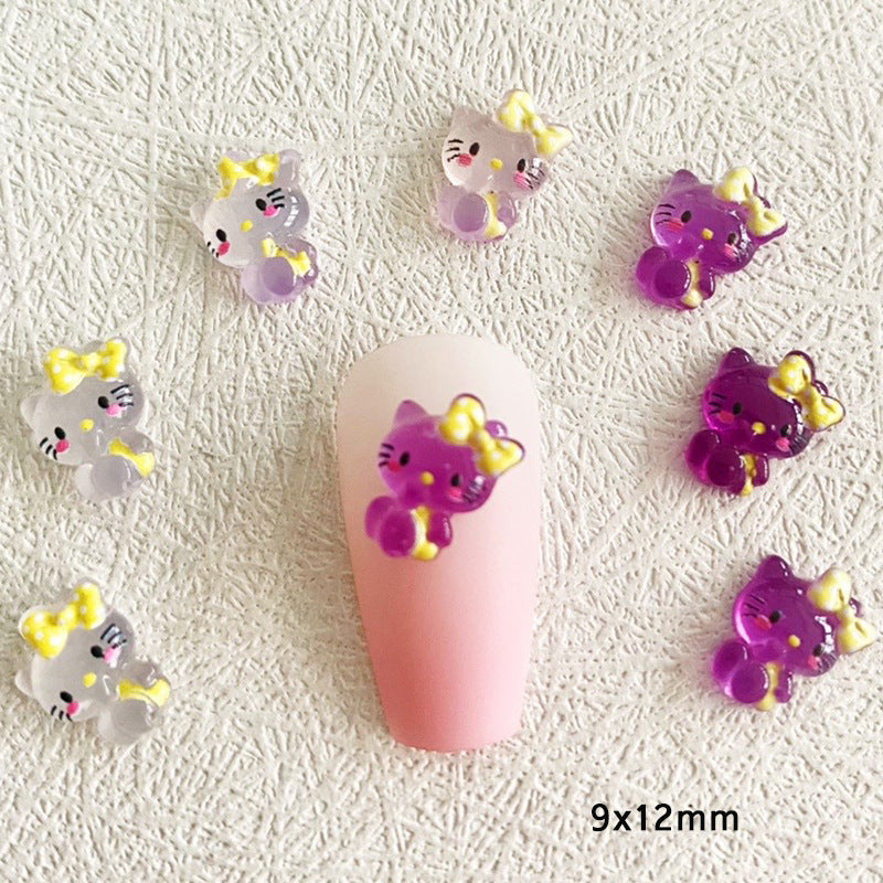 【A001】Luminous Animal - Cute Cartoon Nail Resin Art DIY