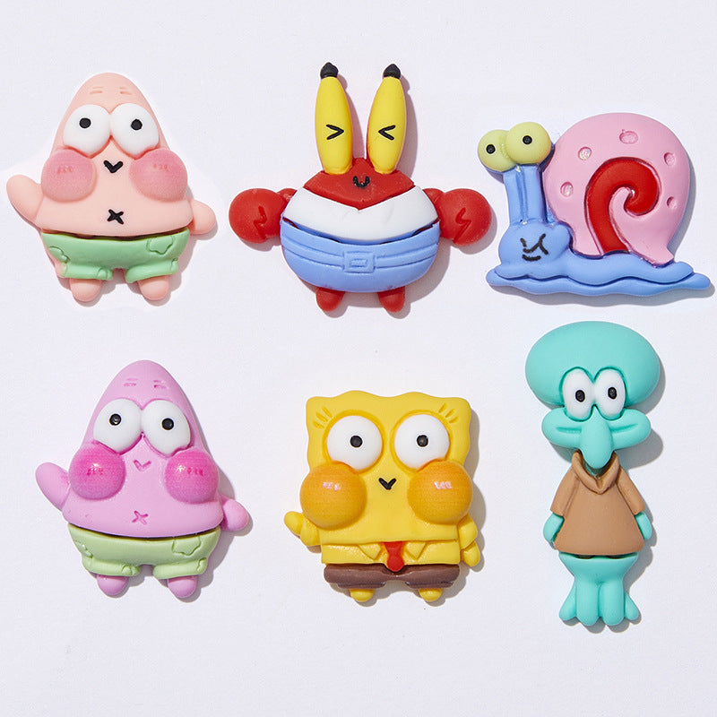 【S011】SpongeBob SquarePants and His Friends - DIY Cream Glue Resin Phone Case Accessories