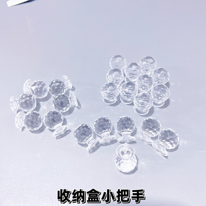 Acrylic DIY Accessories - Glue Storage Box Hinge Handle Crystal Head PP Clip Plastic Pin