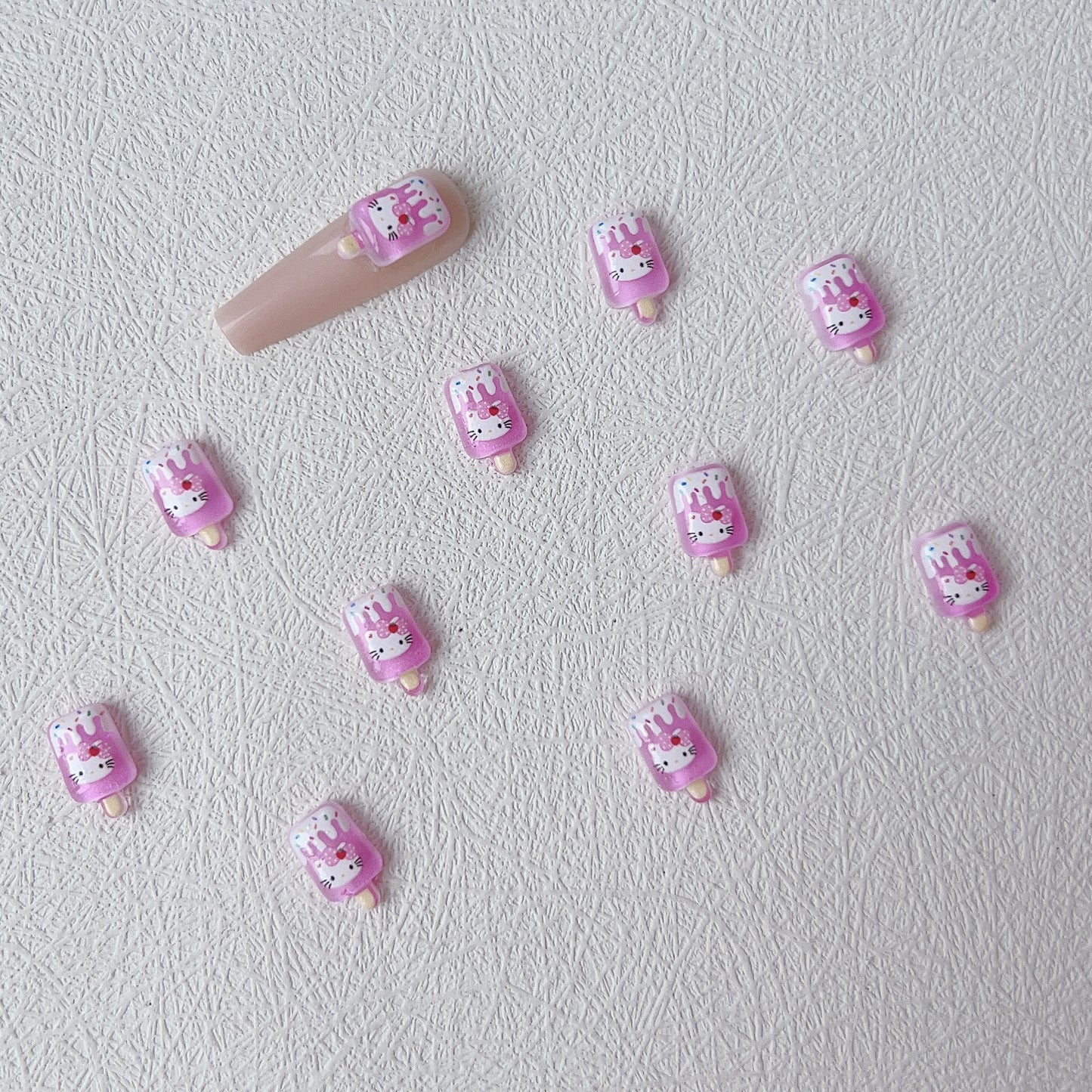 【B027】Cute Cartoon Ice Cream - Cute Cartoon Nail Resin Art DIY