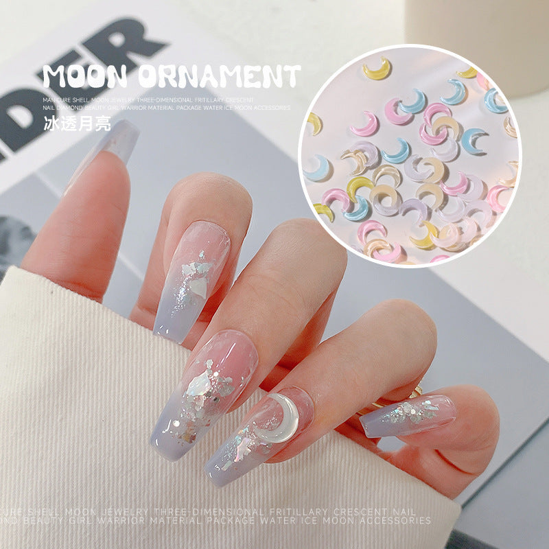 【B018】The Waxing Crescent Moon-Luxury Nail Art DIY