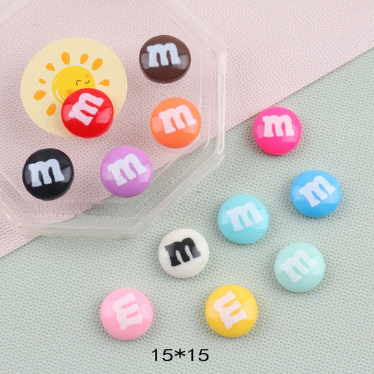 【H0331】M&M Chocolate Beans - DIY Cream Glue Resin Phone Case Accessories