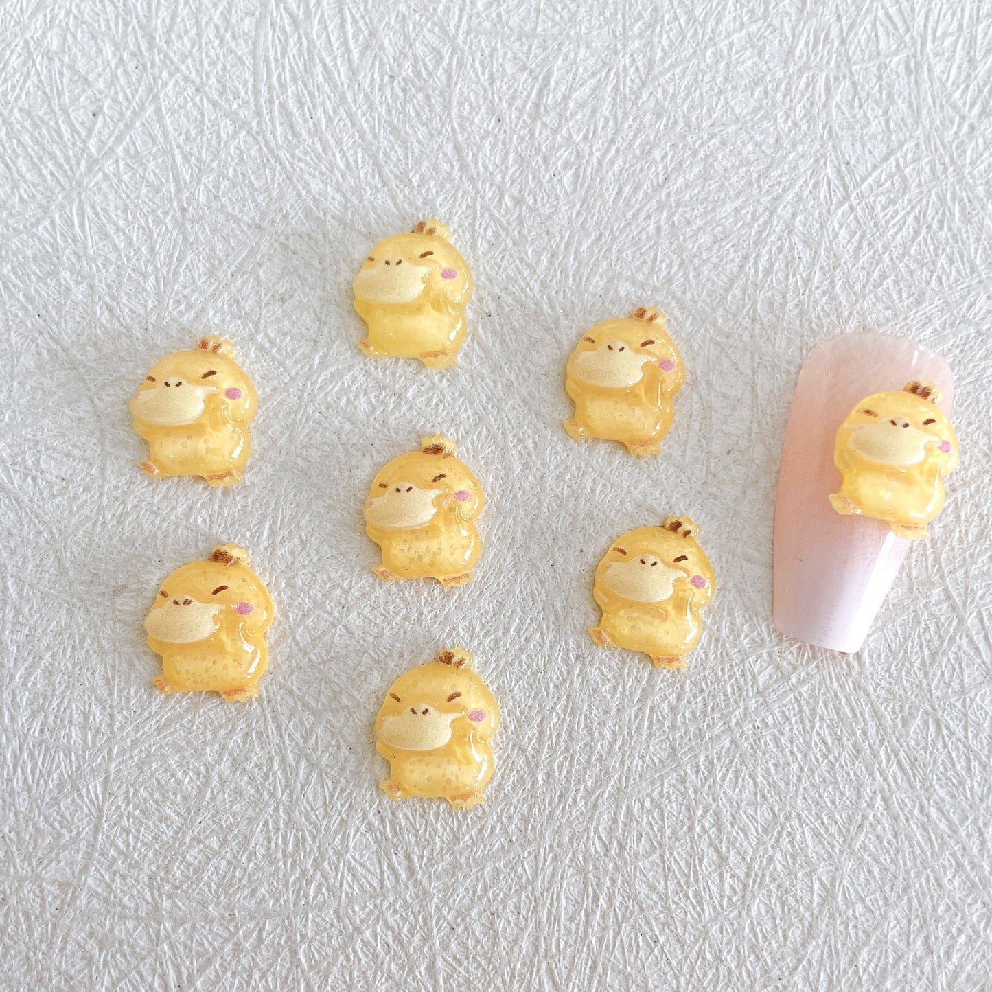 【H0049】Yellow Duck - Cute Cartoon Nail Resin Art DIY