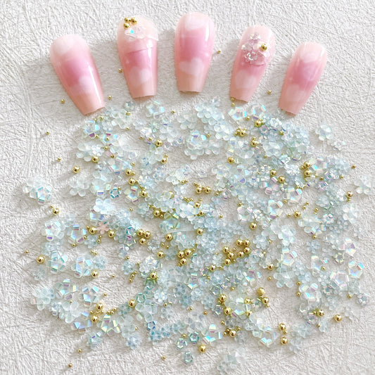 【A007】Vienna Blue - Five Petals - Luxury Manicure DIY