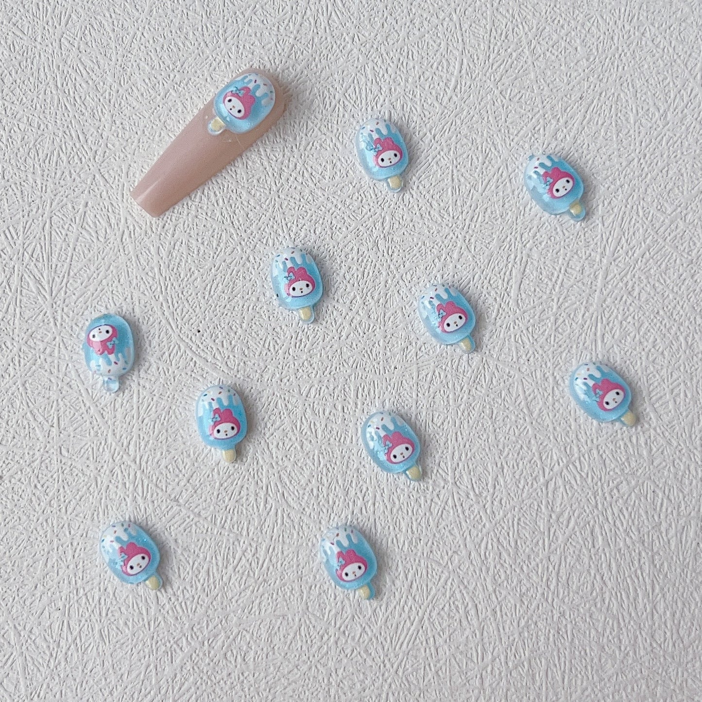 【B027】Cute Cartoon Ice Cream - Cute Cartoon Nail Resin Art DIY